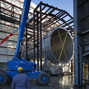 Dezember 2006: Hier wird die Gasturbine installiert