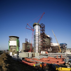 Dezember 2006: Blick auf den Abgaskamin des zukünftigen Block 20